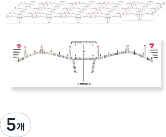 눈썹 디자인 스티커자 50p, 눈썹산형, 5개