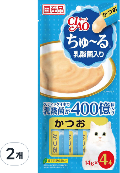 챠오츄르 고양이 유산균이 들어가있는 츄르, 가다랑어, 14g, 8개