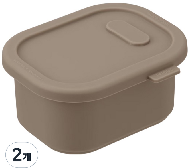디아르 플래티넘 실리콘 냉동밥보관 밀폐용기 샌드베이지, 2개, 200ml