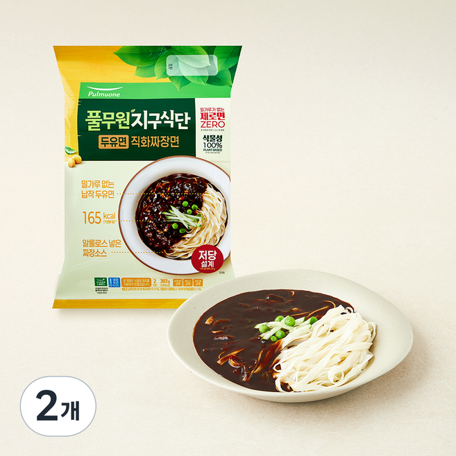 지구식단 두유면 직화 짜장면 2인분, 383g, 2개