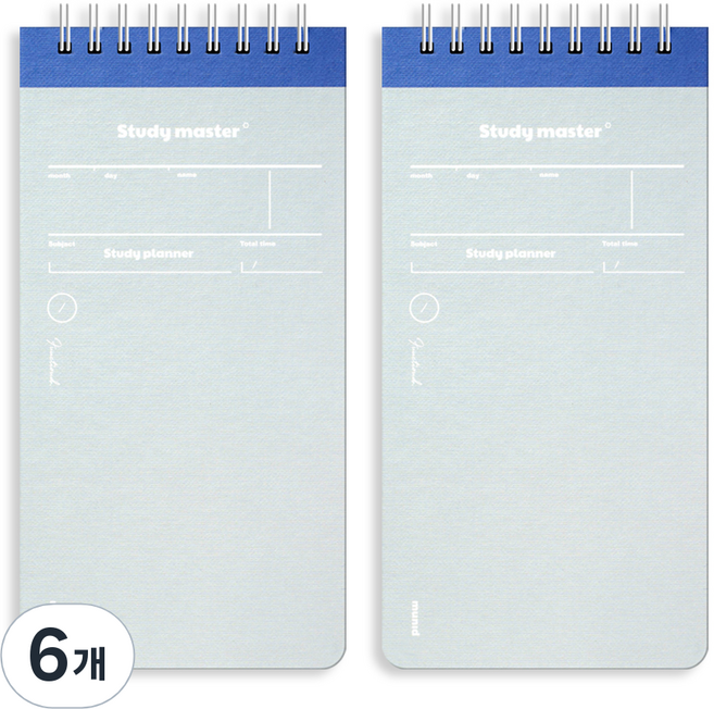 뮤니드 잇 스프링 만년 상철 100일 스터디 플래너 노트, 블루, 6개
