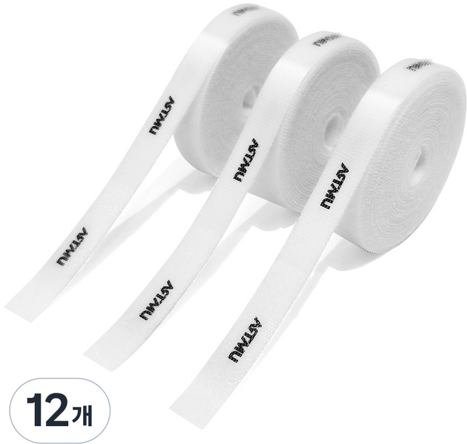 아트뮤 뜯어 쓰는 이지 컷 벨크로 케이블 타이 3m 화이트, 12개