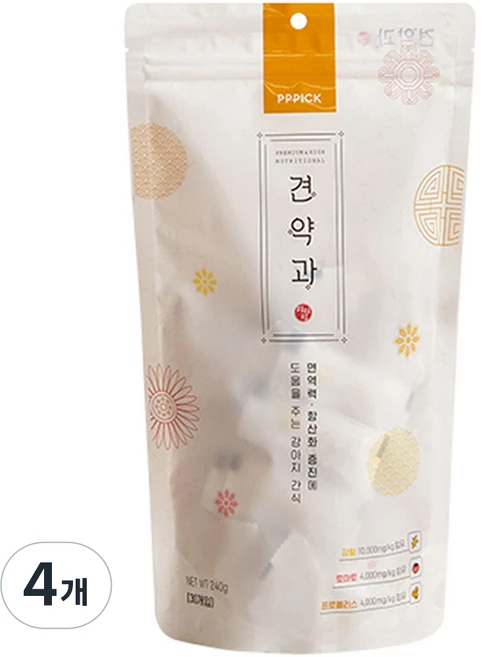 피피픽 강아지 견약과 면역력 영양 간식, 강황, 240g, 4개 - 쿠팡