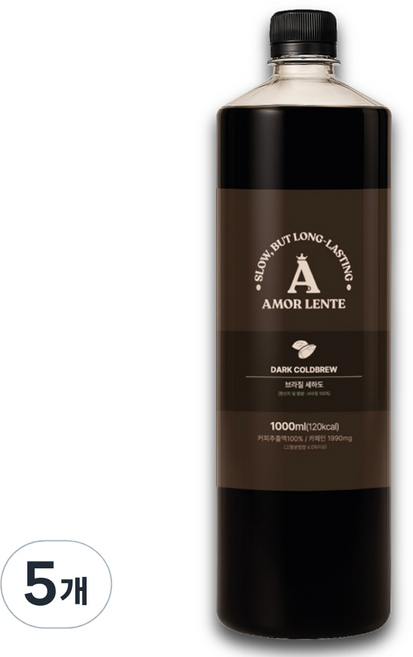 아몰렌떼 콜드브루 더치 커피원액 브라질 세하도, 1L, 1개입, 5개