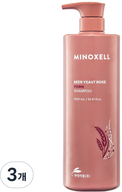 현대약품 마이녹셀 맥주효모 PDRN 샴푸, 3개, 1L