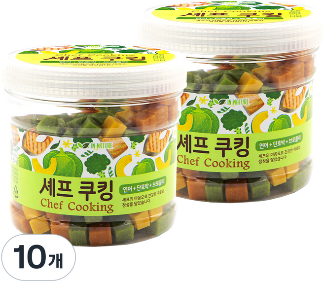 퍼피아이 강아지 셰프쿠킹 통간식, 혼합맛(연어/단호박/브로콜리), 400g, 10개