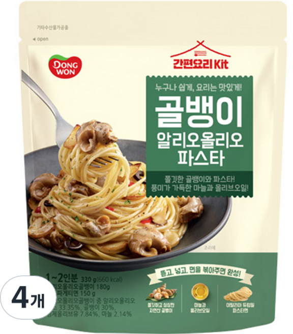 동원 간편요리KIT 골뱅이 알리오올리오 파스타, 330g, 4개