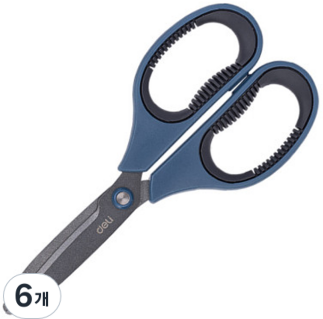 델리 사무용 이지컷 가위 77754, 블루, 6개