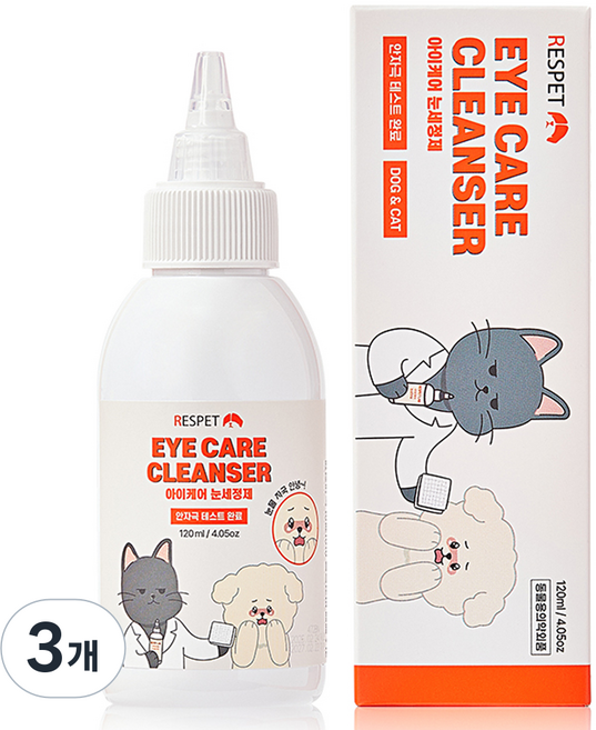 리스펫랩 반려동물 아이케어 눈세정제, 120ml, 3개