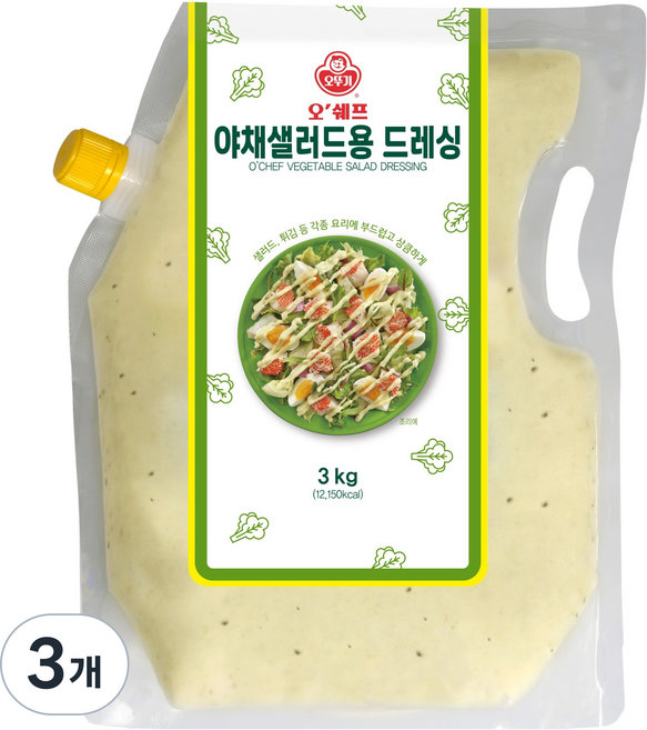 오뚜기 오쉐프 야채 샐러드용 드레싱, 3kg, 3개