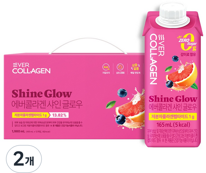EVER COLLAGEN Shine Glow 膠原蛋白 12入, 2個, 1.98L