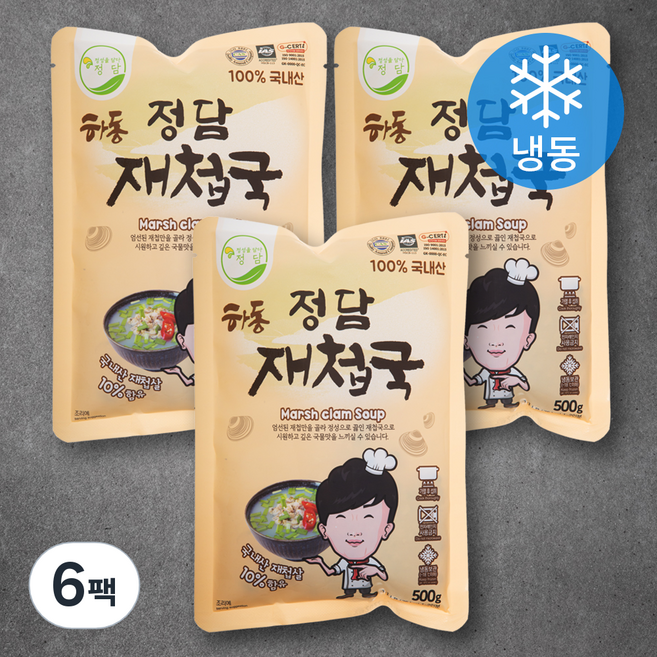 정성을담다 하동 재첩국 (냉동), 500g, 6팩