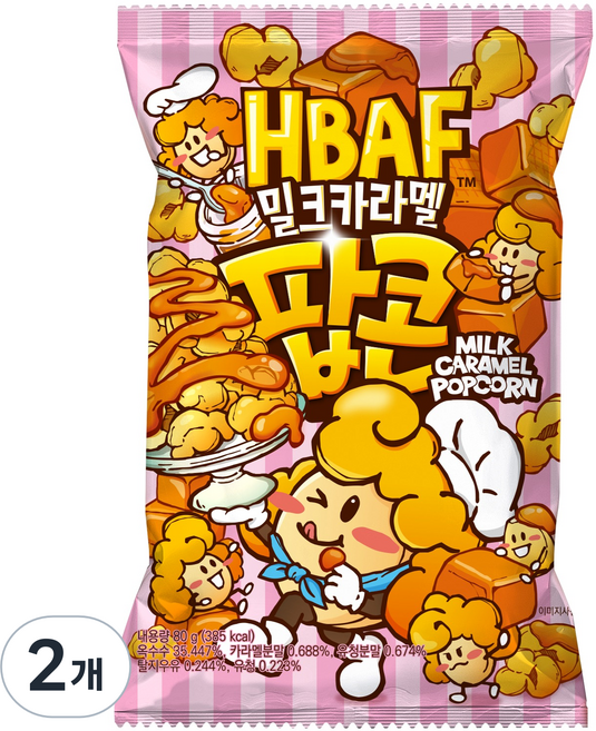 바프 밀크카라멜 팝콘, 80g, 2개