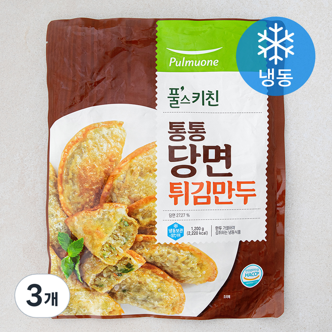 풀무원 풀스키친 통통당면 튀김만두 (냉동), 1.2kg, 3개