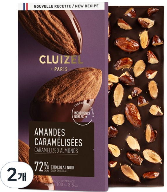 CLUIZEL 柯茲 焦糖杏仁巧克力, 100g, 2個