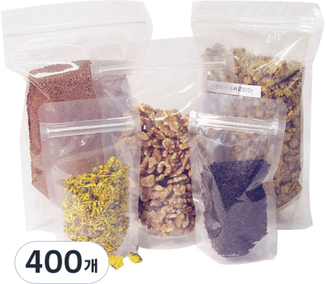 투명지퍼 스탠드봉투, 15호, 100개, 4세트