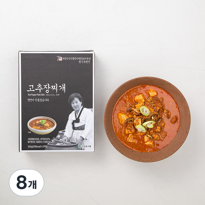 상촌식품 권기옥명인 고추장찌개 냉장, 320g, 8개