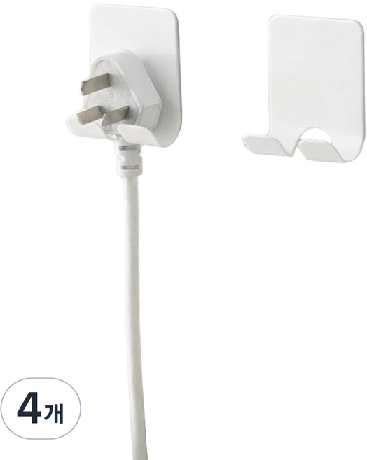 모나코올리브 모노 철제 전기코드 걸이, 화이트, 4개
