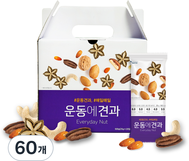 에코밀 운동에 견과, 25g, 60개