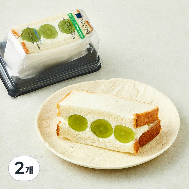 도제식빵 리코타치즈 샤인머스켓 산도, 160g, 2개