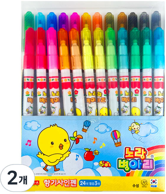 동아 노랑병아리 향기 사인펜 24색, 2개