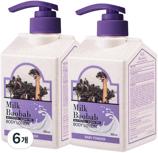 밀크바오밥 바디로션 베이비파우더향, 500ml, 6개