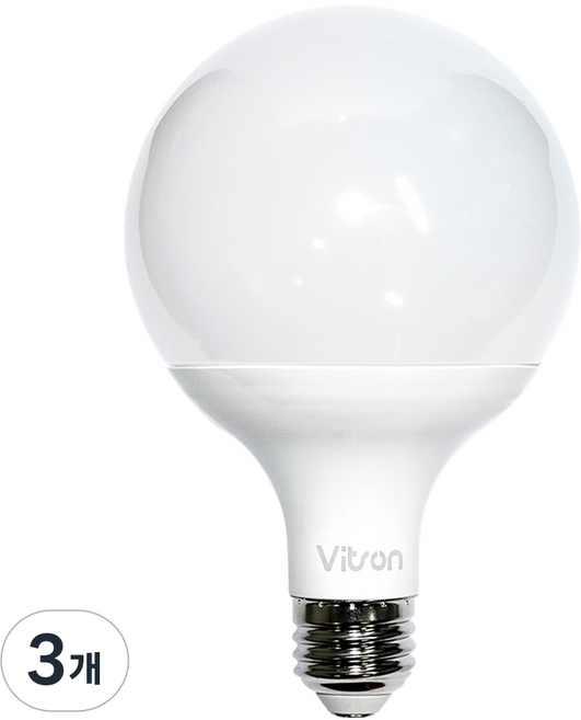 비츠온 LED 볼전구 롱타입 12W, 전구색, 3개