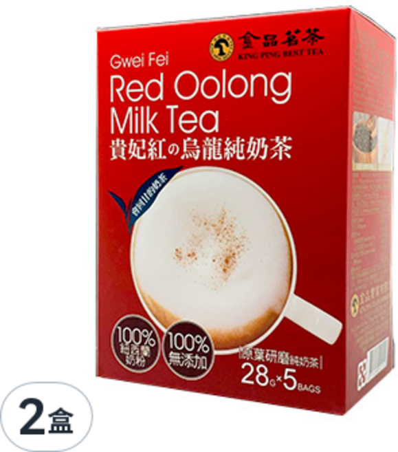 KING PING BEST TEA 金品茗茶 貴妃紅烏龍奶茶, 28g, 5包, 2盒