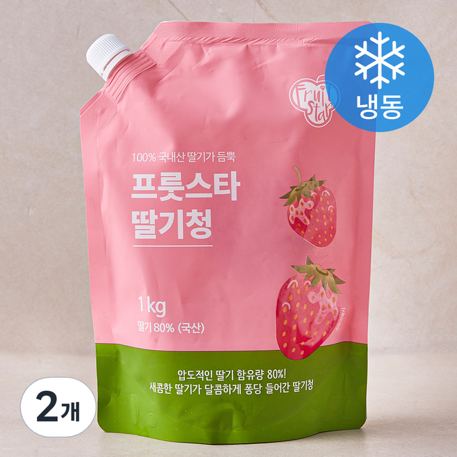 프룻스타 딸기청 (냉동), 1kg, 2개
