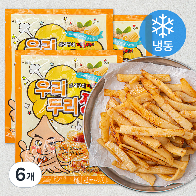우리두리짱 몸이랑 즉석 땅콩버터 오징어 (냉동), 80g, 6개