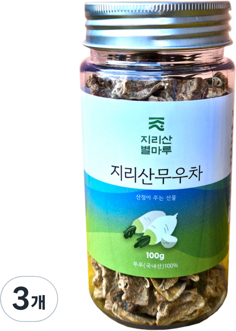 지리산별마루 지리산 무우차 보틀형, 100g, 1개입, 3개