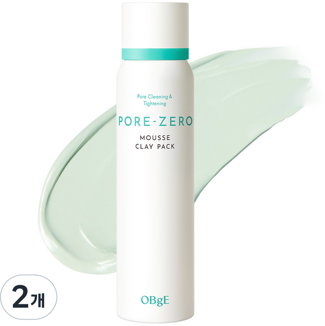 OBge 포어 제로 무스 클레이 팩, 1개입, 2개