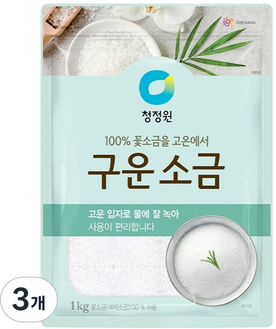 청정원 구운소금, 1kg, 3개