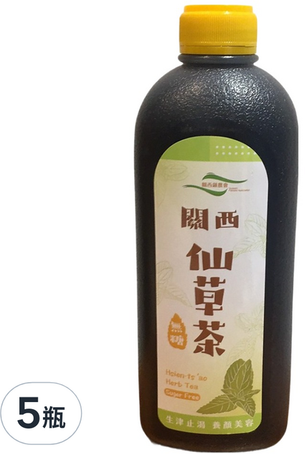 關西鎮農會 仙草茶 無糖, 960ml, 5瓶
