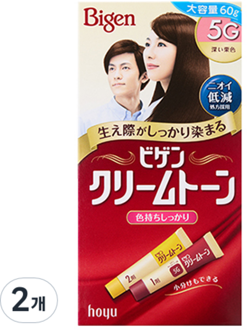 비겐 크림톤 염모제 60g, 진한 밤색, 2개