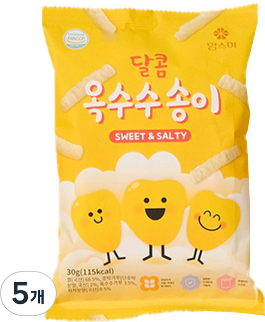 맘스미 달콤 옥수수송이 과자, 30g, 5개, 옥수수
