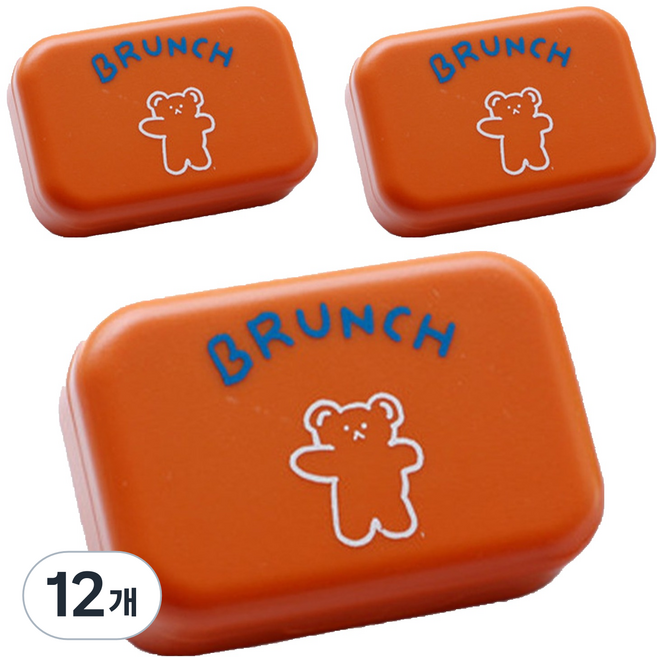 소울리치 심플 콘텍트렌즈 케이스, 브런치베어 오렌지, 12개