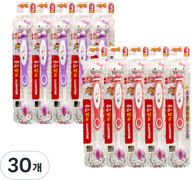 아텍스 헬로키티 피규어 어린이칫솔 어린이용 Step3, 랜덤발송, 1개입, 30개