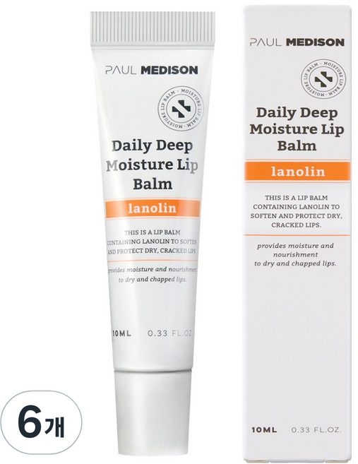 폴메디슨 데일리 딥 모이스처 라놀린 립밤, 6개, 10g, 플럼향