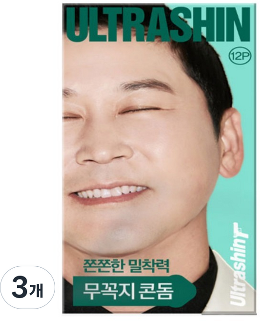 울트라씬 신동엽 무꼭지형 콘돔, 12개입, 3개