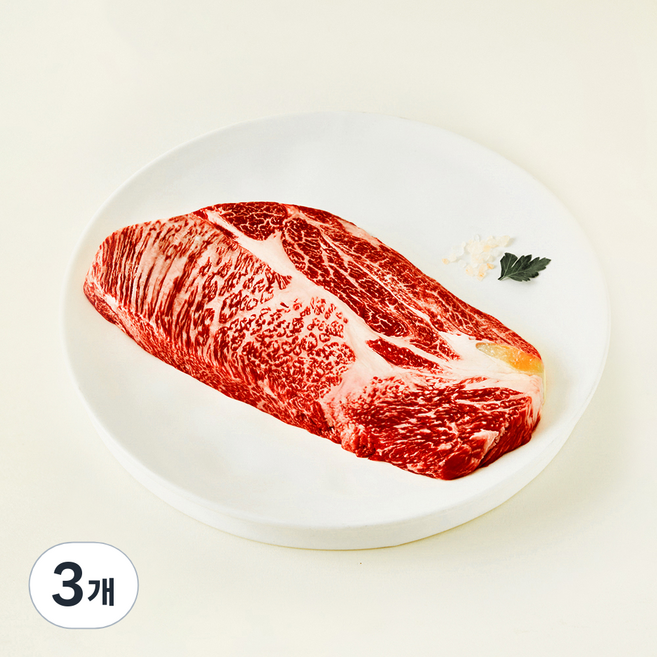 우미우 1++(9) 한우 암소 등심 구이용 (냉장), 200g, 3개