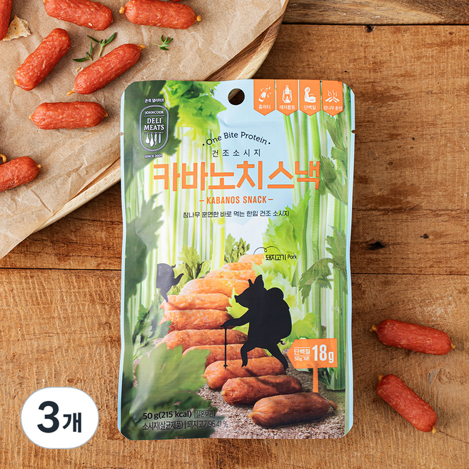 존쿡델리미트 카바노치 스낵, 50g, 3개