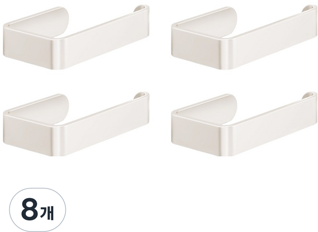더자카 무타공 모던 다용도 수납 휴지걸이 15 x 7.8 cm, 화이트, 8개