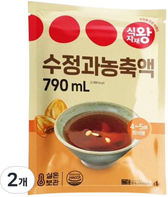 식자재왕 수정과농축액, 790ml, 2개
