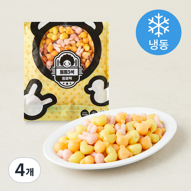 쌀집아줌마 통통 3색 동물떡 (냉동), 400g, 4개