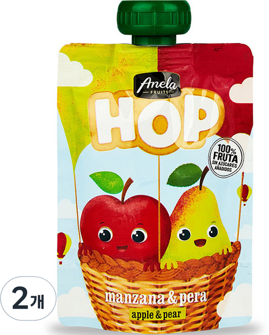 아넬라 HOP 과일 퓨레, 100g, 2개, 혼합맛(사과/사과배)