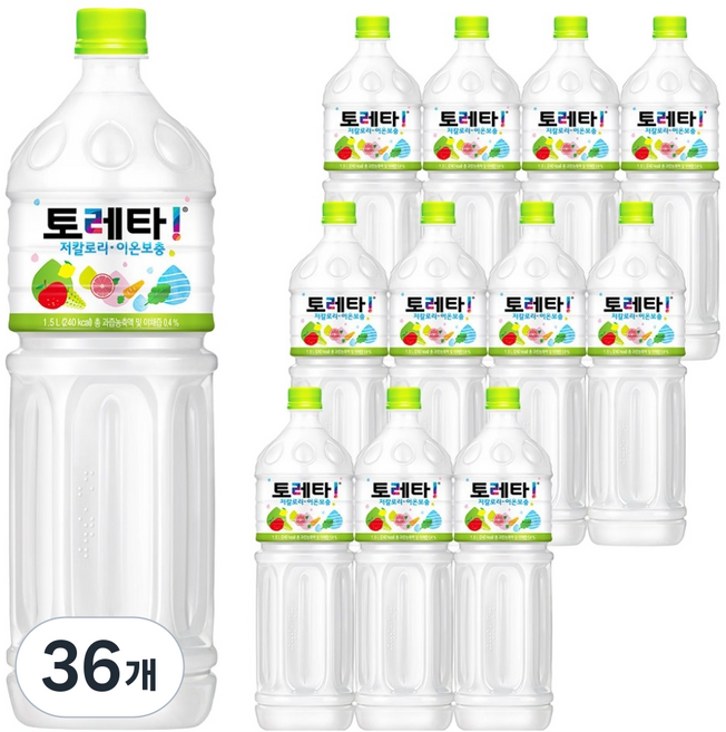 토레타 이온음료, 1.5L, 36개