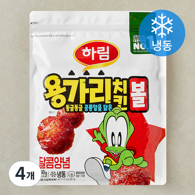 하림 용가리치킨볼 달콤양념 (냉동), 450g, 4개