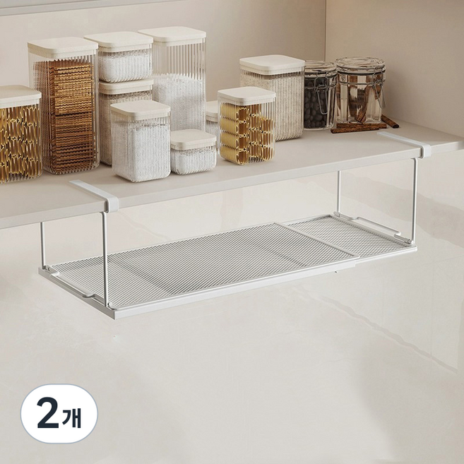 리빙엠 롱타입 언더선반 LSH-01, 화이트, 2개