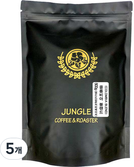 정글인터내셔널 콜롬비아 블랜드 원두커피, 500g, 5개, 핸드드립(중간)